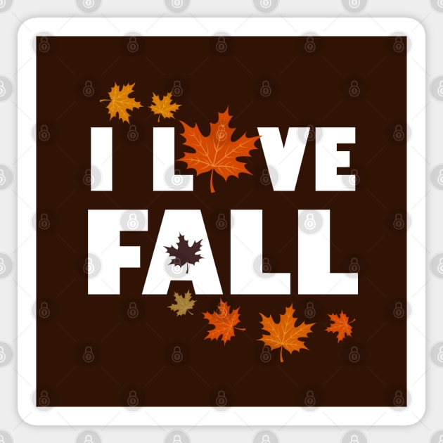 I love Autumn Fall Season Autumn Leaf Autumn Mood Typography Sticker by BoggsNicolas